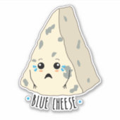 Blue Cheese Funny French Food Pun Sticker (Voorkant)