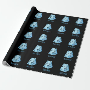 Blue Cheese Funny Sad Pun Dark BG Cadeaupapier