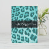 Blue Cheetah Lace Print Bachelorette Party Kaart (Staand voorkant)