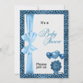 Blue Cheetah Print Baby shower Kaart (Voorkant)