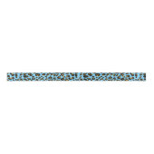 Blue Cheetah Satin Ribbon Satijnen Lint (Voorkant)