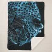 BLUE CHEETAH SHERPA DEKEN (Voorkant)