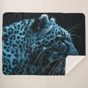 BLUE CHEETAH SHERPA DEKEN