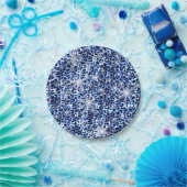 Blue Cheetah Sparkles Papieren Bordje (Feest)