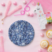 Blue Cheetah Sparkles Papieren Bordje (Feest)