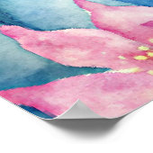 Blue Cheetahs Art Print, Muurdecoratie Waterverf Poster (Hoek)