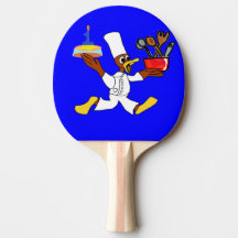 Blue Chef Ducky Kazoo Verjaardag Ping Pong Paddle