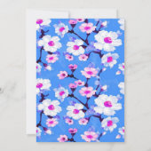 Blue Cherry Blossom Elegant Floral Romantic Spring Kaart (Achterkant)