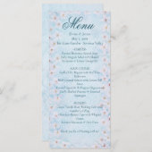 Blue Cherry Blossom Wedding Menu Kaart (Voorkant / Achterkant)