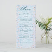 Blue Cherry Blossom Wedding Menu Kaart (Staand voorkant)