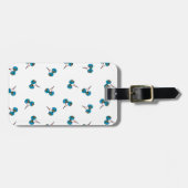 Blue Cherry Pattern Bagagelabel (Voorkant horizontaal)