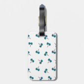 Blue Cherry Pattern Bagagelabel (Achterkant verticaal)