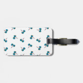 Blue Cherry Pattern Bagagelabel (Achterkant horizontaal)