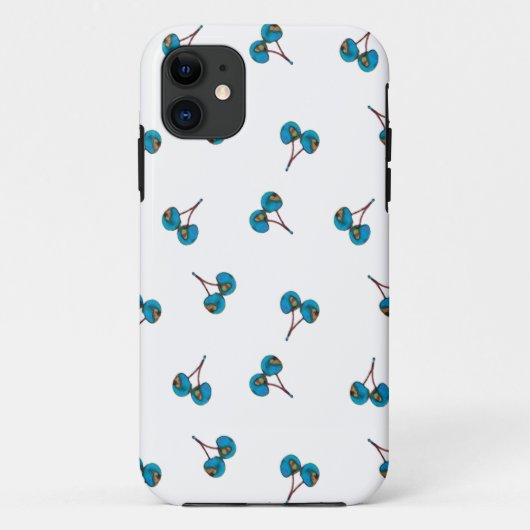 Blue Cherry Pattern Case-Mate iPhone Case (Achterkant)