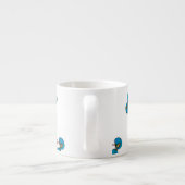 Blue Cherry Pattern Espresso Kop (Achterkant)