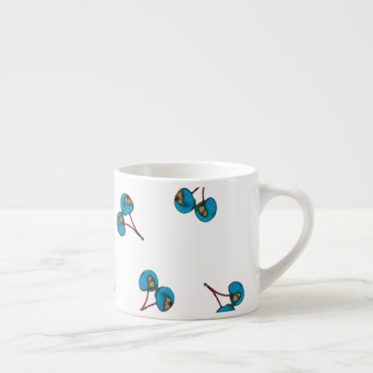 Blue Cherry Pattern Espresso Kop (Rechts)
