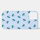 Blue Cherry Pattern Hoesje-Mate iPhone Case Case (Achterkant (horizontaal))