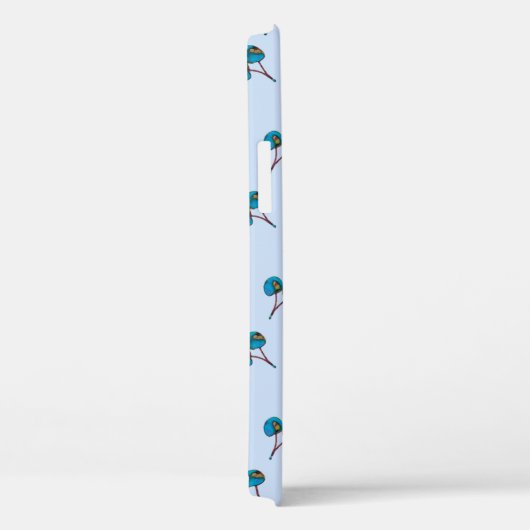 Blue Cherry Pattern Hoesje-Mate iPhone Case Case (Achterkant / Rechts)