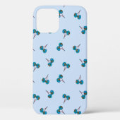 Blue Cherry Pattern Hoesje-Mate iPhone Case Case (Achterkant)