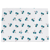 Blue Cherry Pattern Large Cadeautasje (Voorkant)