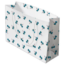 Blue Cherry Pattern Large Cadeautasje