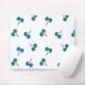 Blue Cherry Pattern Muismat (Met muis)