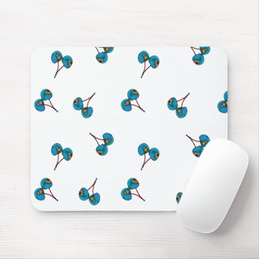 Blue Cherry Pattern Muismat (Met muis)