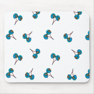 Blue Cherry Pattern Muismat