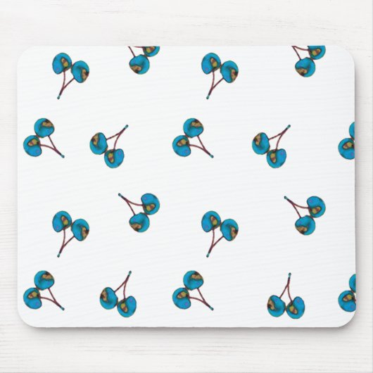 Blue Cherry Pattern Muismat (Voorkant)