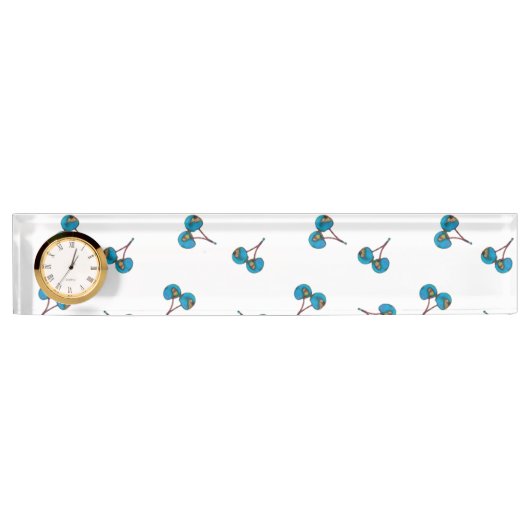 Blue Cherry Pattern Naambordje (Voorkant)