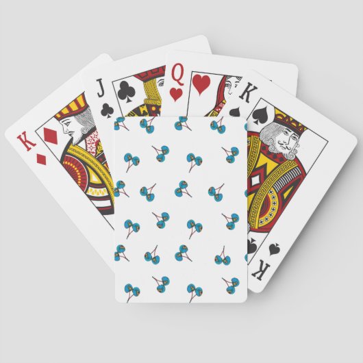 Blue Cherry Pattern Pokerkaarten (Achterkant)