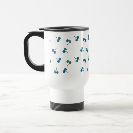 Blue Cherry Pattern Reisbeker (Links)