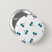 Blue Cherry Pattern Ronde Button 5,7 Cm (Voorkant /achterkant)
