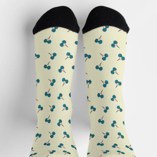 Blue Cherry Pattern Sokken (Top)