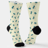 Blue Cherry Pattern Sokken (Gebogen)