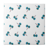 Blue Cherry Pattern Tegeltje (Voorkant)
