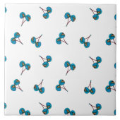 Blue Cherry Pattern Tegeltje (Voorkant)