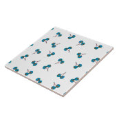 Blue Cherry Pattern Tegeltje (Zijkant)