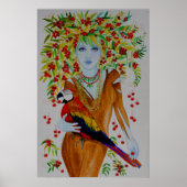 Blue Cherry Tree Woman Poster (Voorkant)