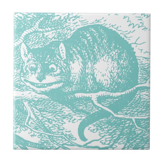 Blue Cheshire Cat Tegeltje (Voorkant)