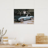 Blue Chevrolet Corvette Poster (Keuken)