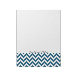 Blue Chevron Aangepast Notitieblok