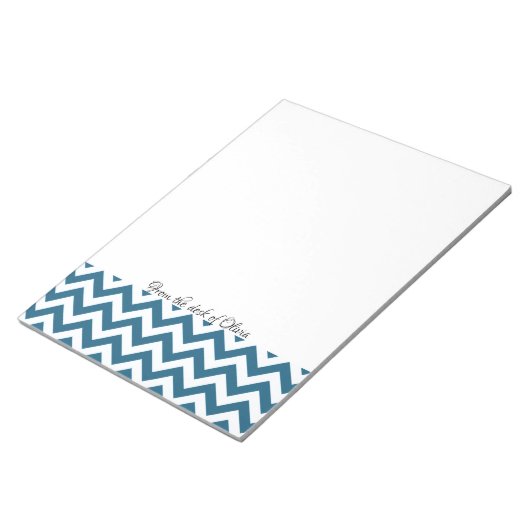 Blue Chevron Aangepast Notitieblok (Schuin)
