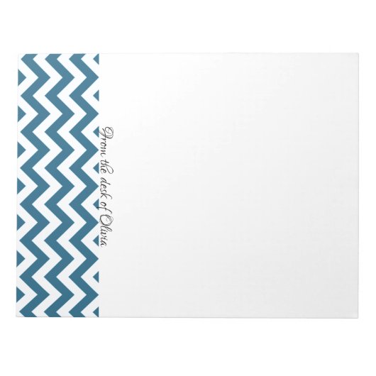 Blue Chevron Aangepast Notitieblok (Voorkant)