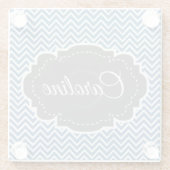 Blue Chevron Aangepast Onderzetter van glas (Achterkant)