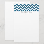 Blue Chevron - Aangepaste schrijfbenodigdheden Briefpapier (Voorkant / Achterkant)