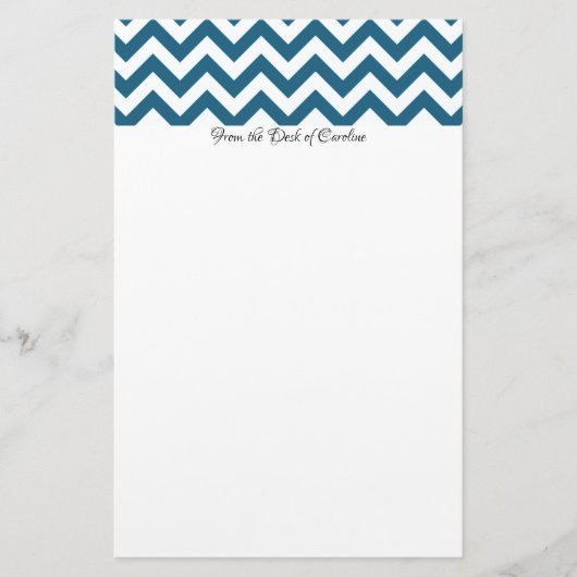 Blue Chevron - Aangepaste schrijfbenodigdheden Briefpapier (Voorkant)