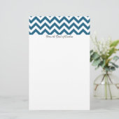 Blue Chevron - Aangepaste schrijfbenodigdheden Briefpapier (Staand voorkant)