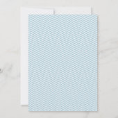 Blue Chevron Baby Baptism Christening Uitnodiging (Achterkant)