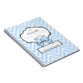 Blue Chevron Baby shower Guest Book- Notitieboek (Rechterzijde)